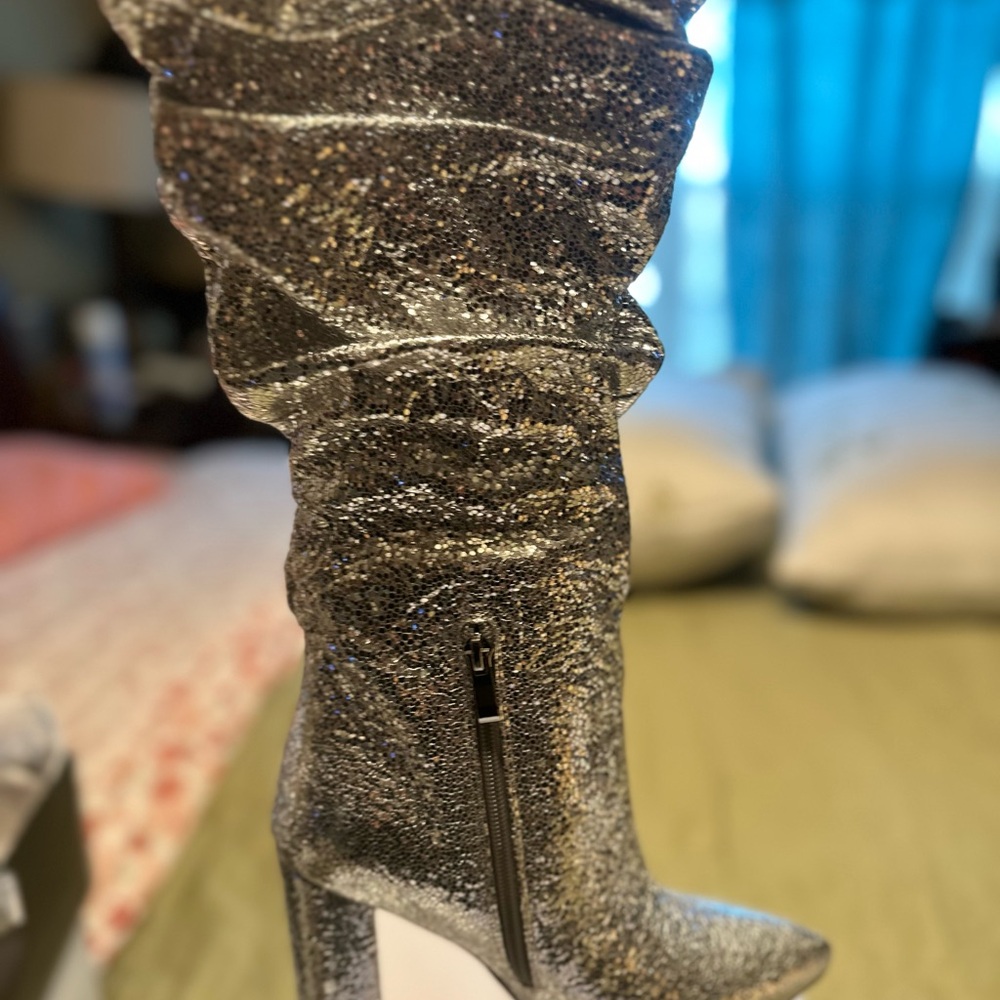 Glittery Silver Women's Boots